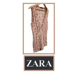 Zara Paisley Floral V-neck Short Sleeveless Romper L